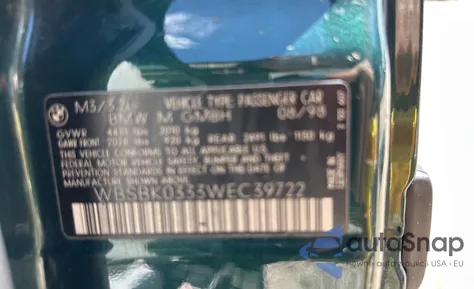 1998 BMW M3 Automatic from USA, damaged, VIN WBSBK0333WEC39722